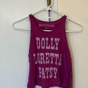 Girls Size: 8 ROWDY SPROUT “DOLLY LORETTA PATSY” Tank Top W/Fringe Sides